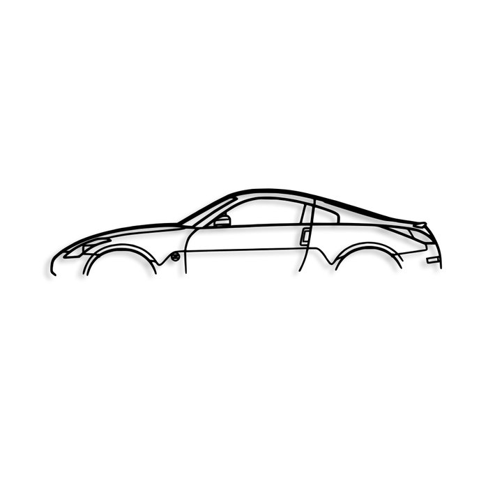 Wallity Nissan 350Z Silhouette Escultura de pared de metal negra